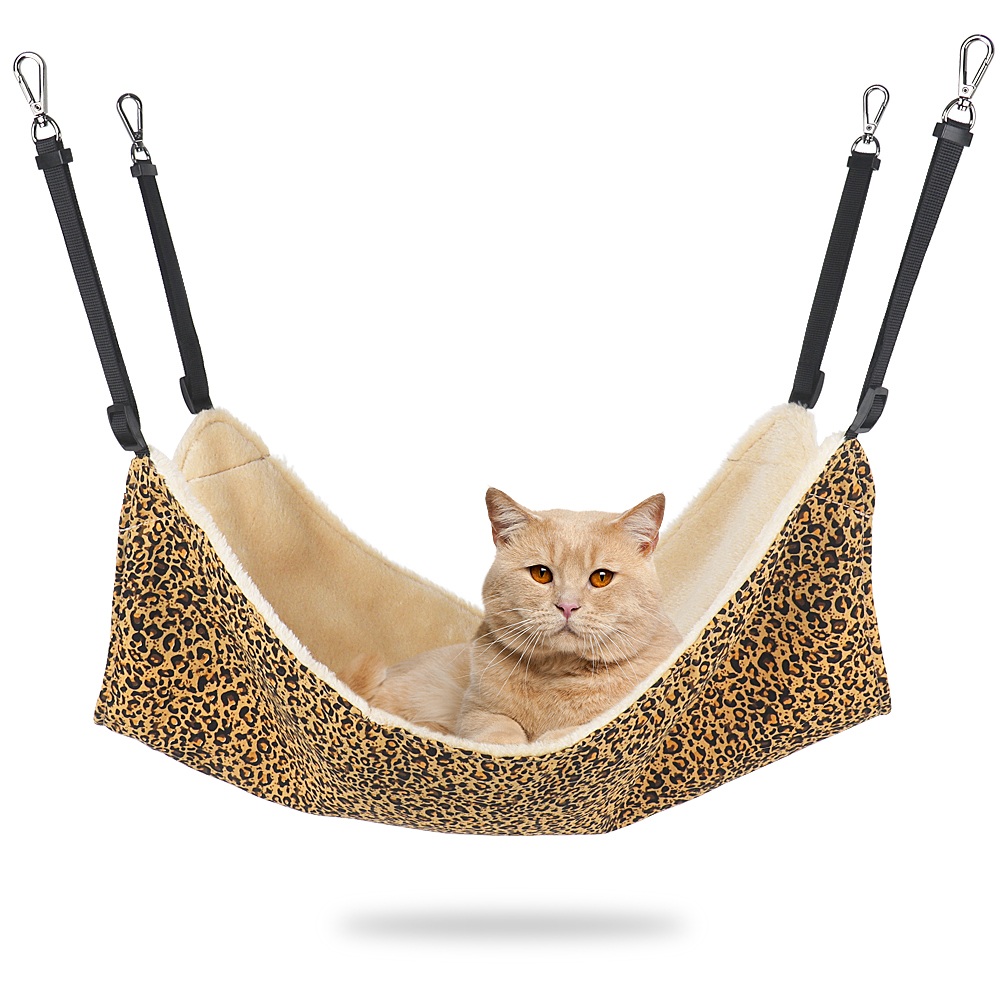 YIIUII 2Pack Cat Hammock for Cage, Adjustable-Strap/Load Capacity 30 lb, Soft Pet Bed Fit Ferret, Kitten, Puppy, Small Dog